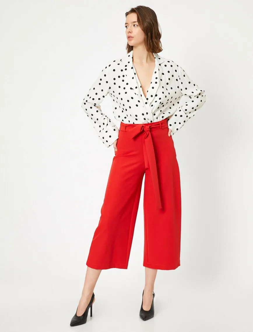 16299 Red Culotte Trousers