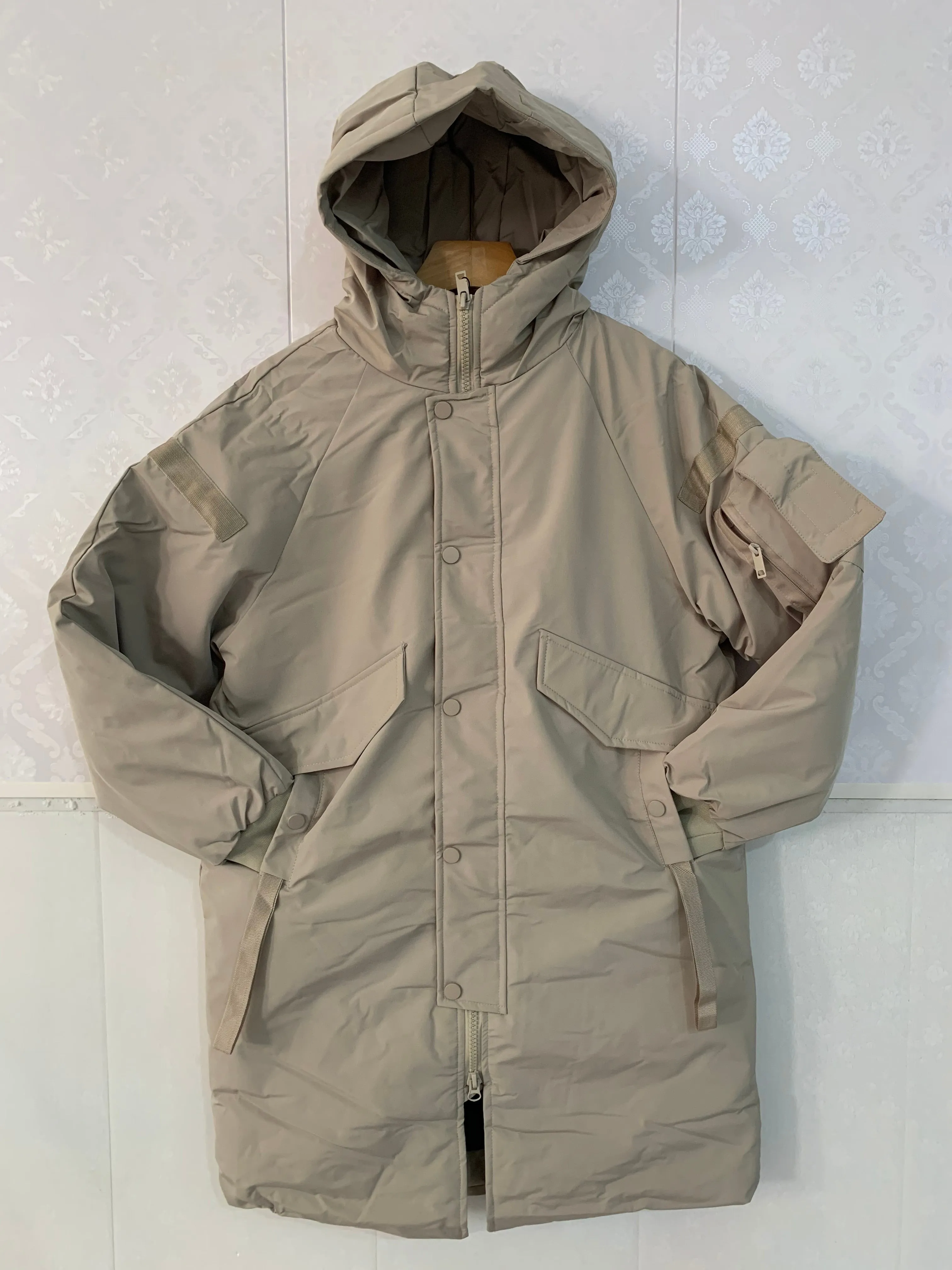 2021 Winter Thick Jacket Solid Ladies Long Coats with  Zippers Hooded Single Breasted Parkas