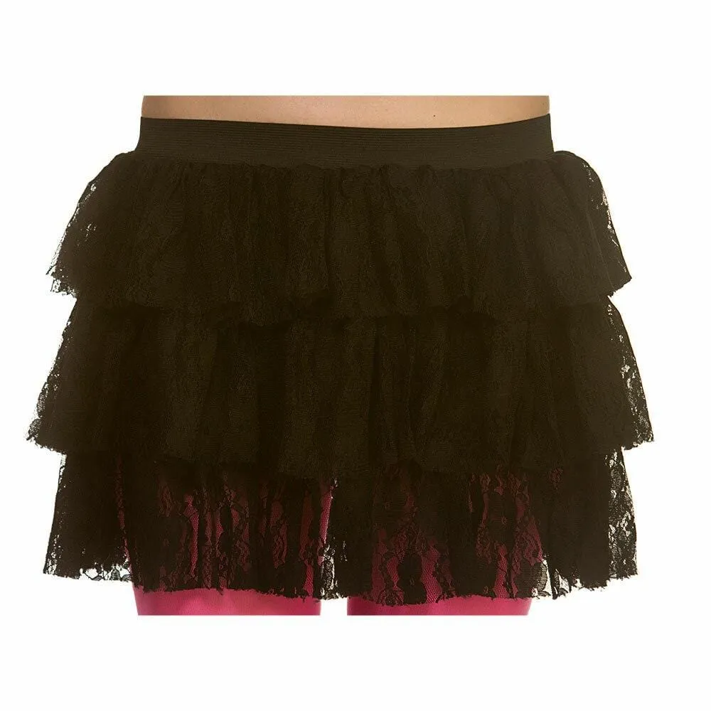 80s Lacy Ra-Ra Skirt Layered Cheerleader Tutu Fancy Dress