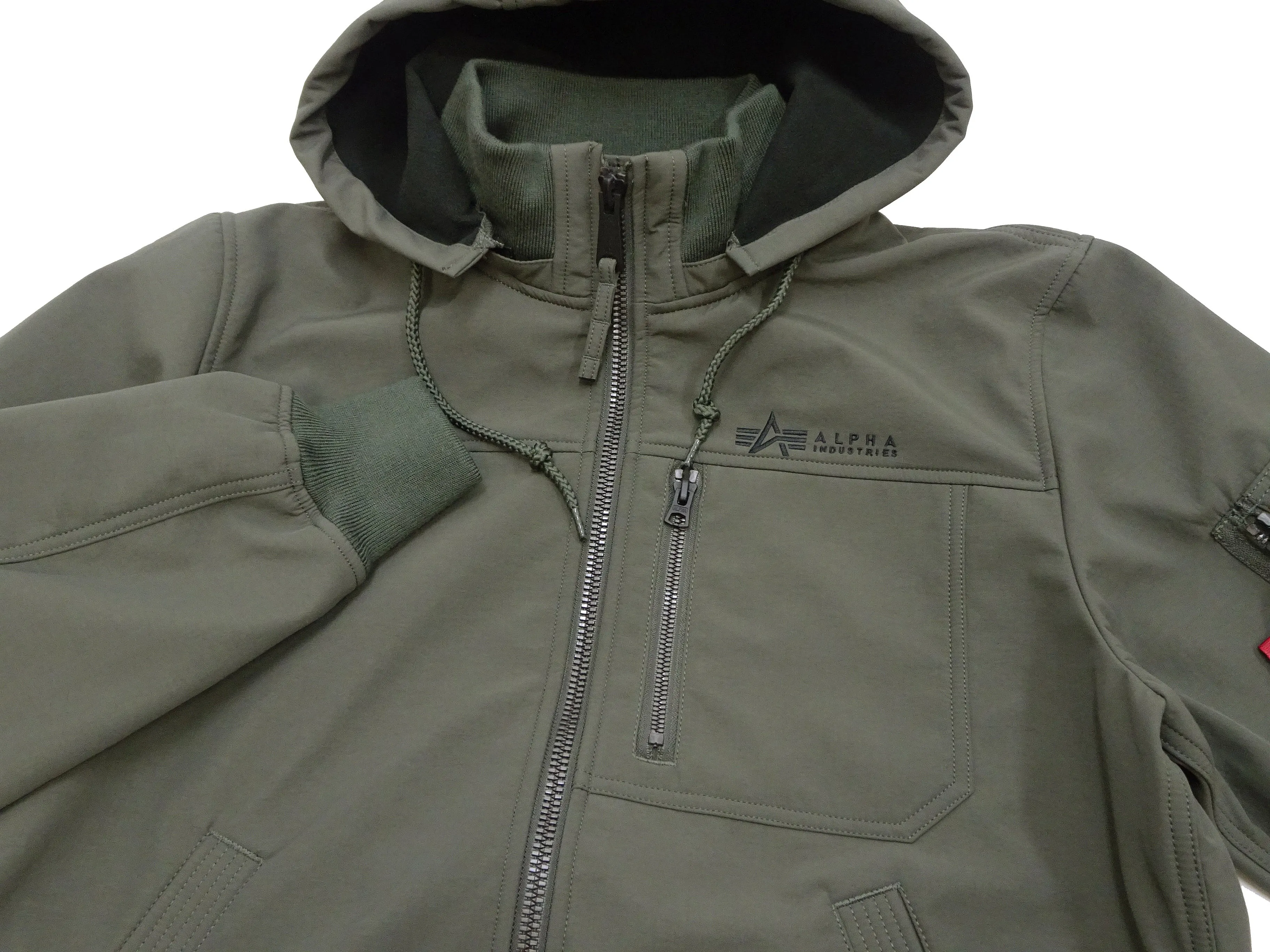 Alpha Industries Bonded Parka Men's Casual Military-Inspired Nylon Hooded Jacket with Rib Panel TA0722 076 Gray