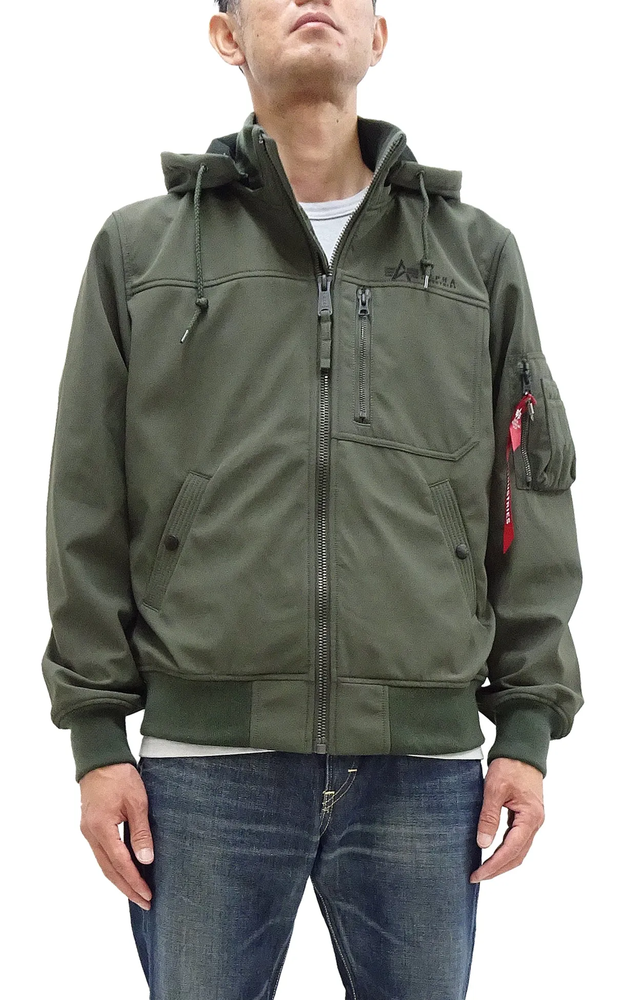 Alpha Industries Bonded Parka Men's Casual Military-Inspired Nylon Hooded Jacket with Rib Panel TA0722 076 Gray