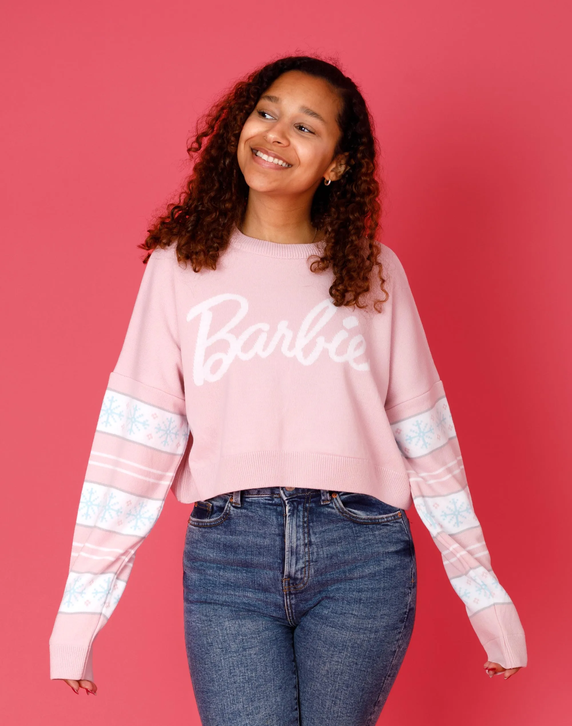 Barbie Logo Women's Cropped Jumper