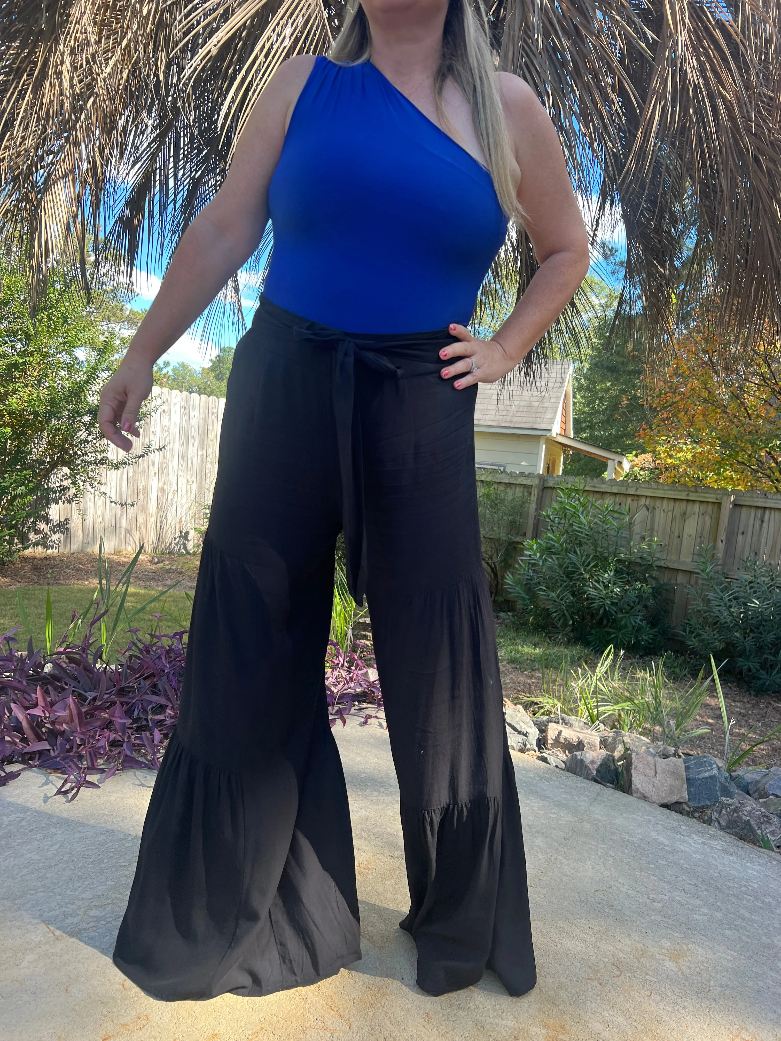 Black Tiered Flares