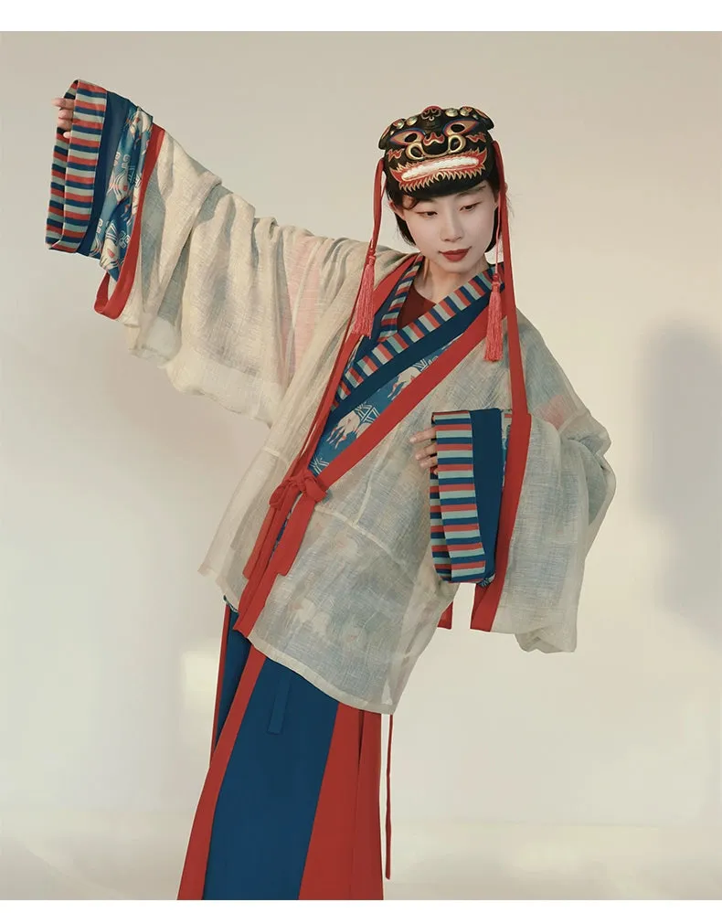 Blue Moon Sheep 月蓝双羊 Northern Jin Dynasty Hanfu