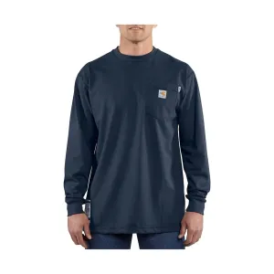 Carhartt Men's Flame Resistant Force Cotton Long-Sleeve T-Shirt - Dark Navy