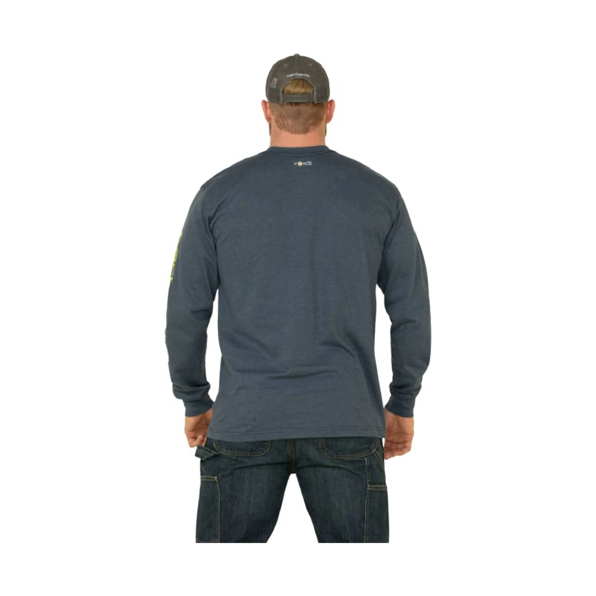 Carhartt Men's Flame Resistant Force Long-Sleeve T-Shirt - Dark Blue Heather