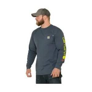 Carhartt Men's Flame Resistant Force Long-Sleeve T-Shirt - Dark Blue Heather