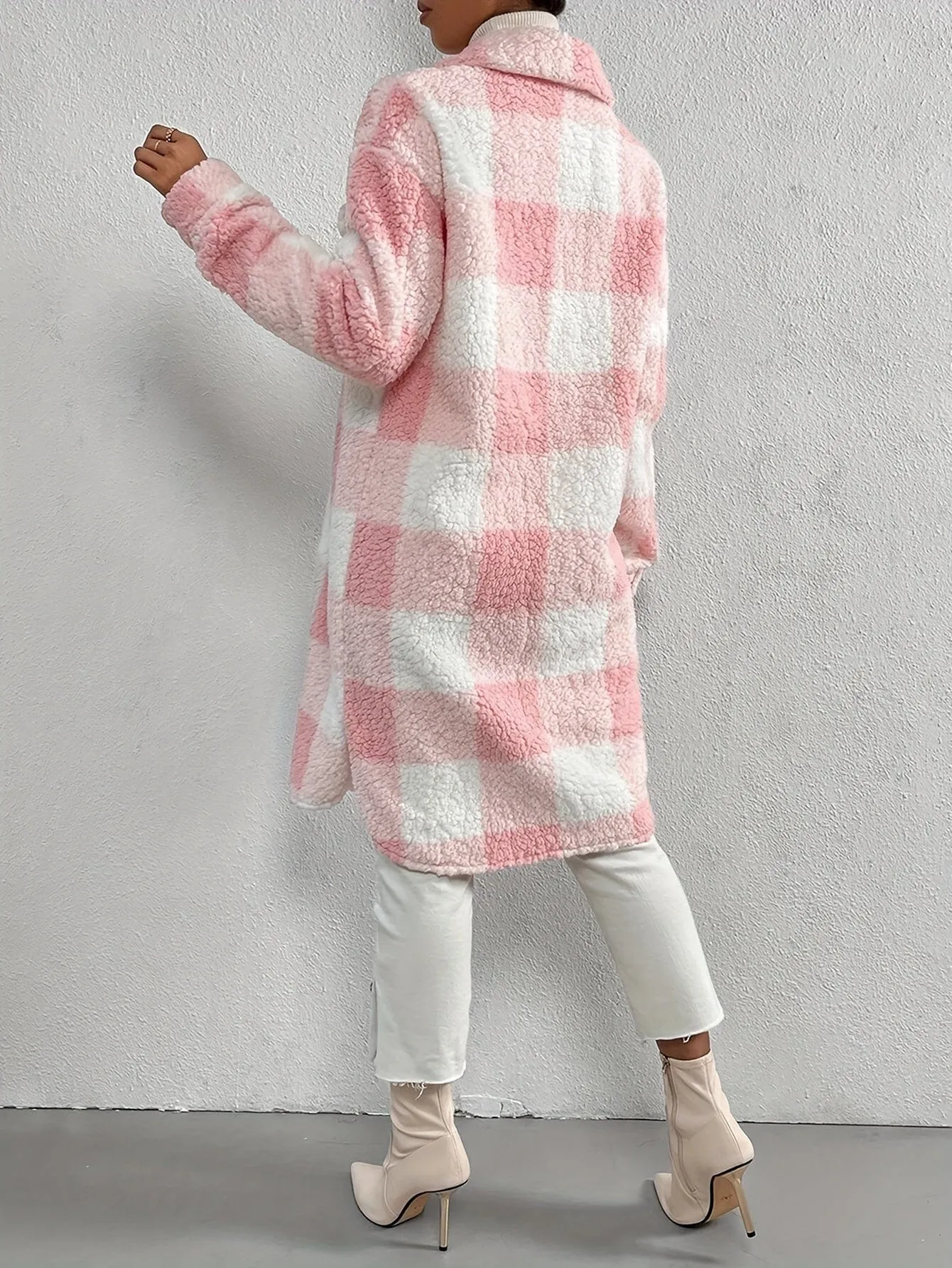 Casual Checkered Fleece Jacket