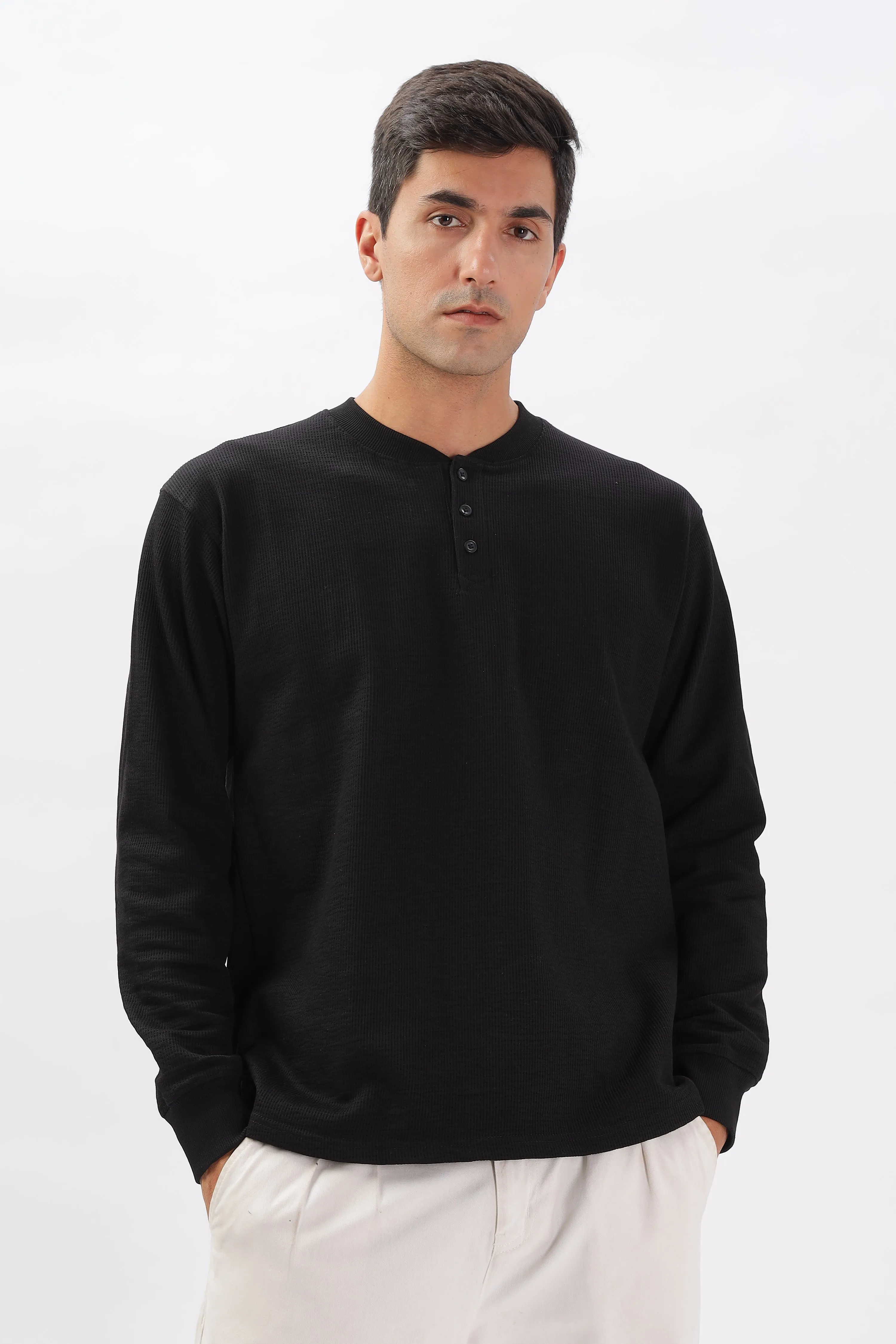 Classic Henley T-Shirt: Black