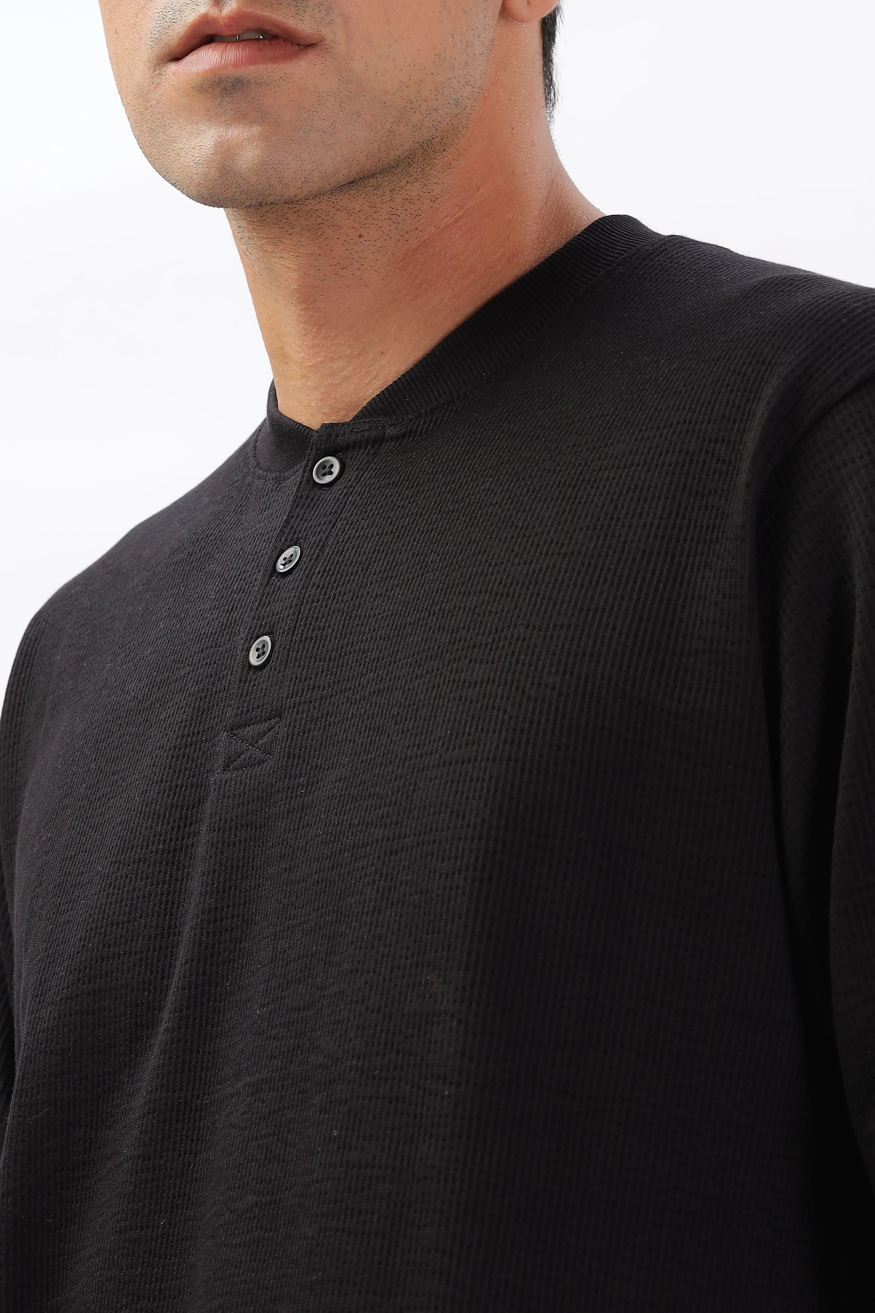 Classic Henley T-Shirt: Black