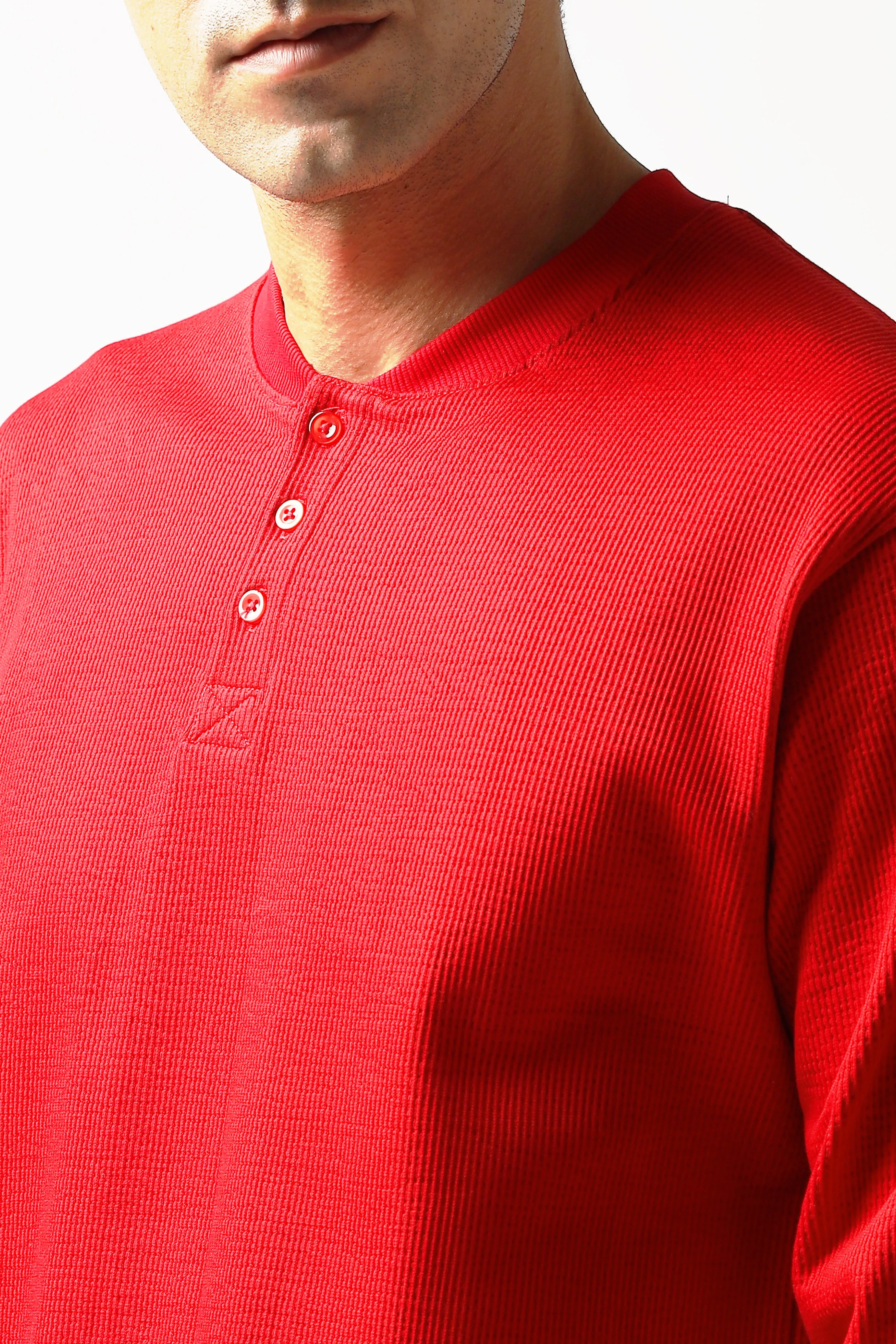 Classic Henley T-Shirt: Red