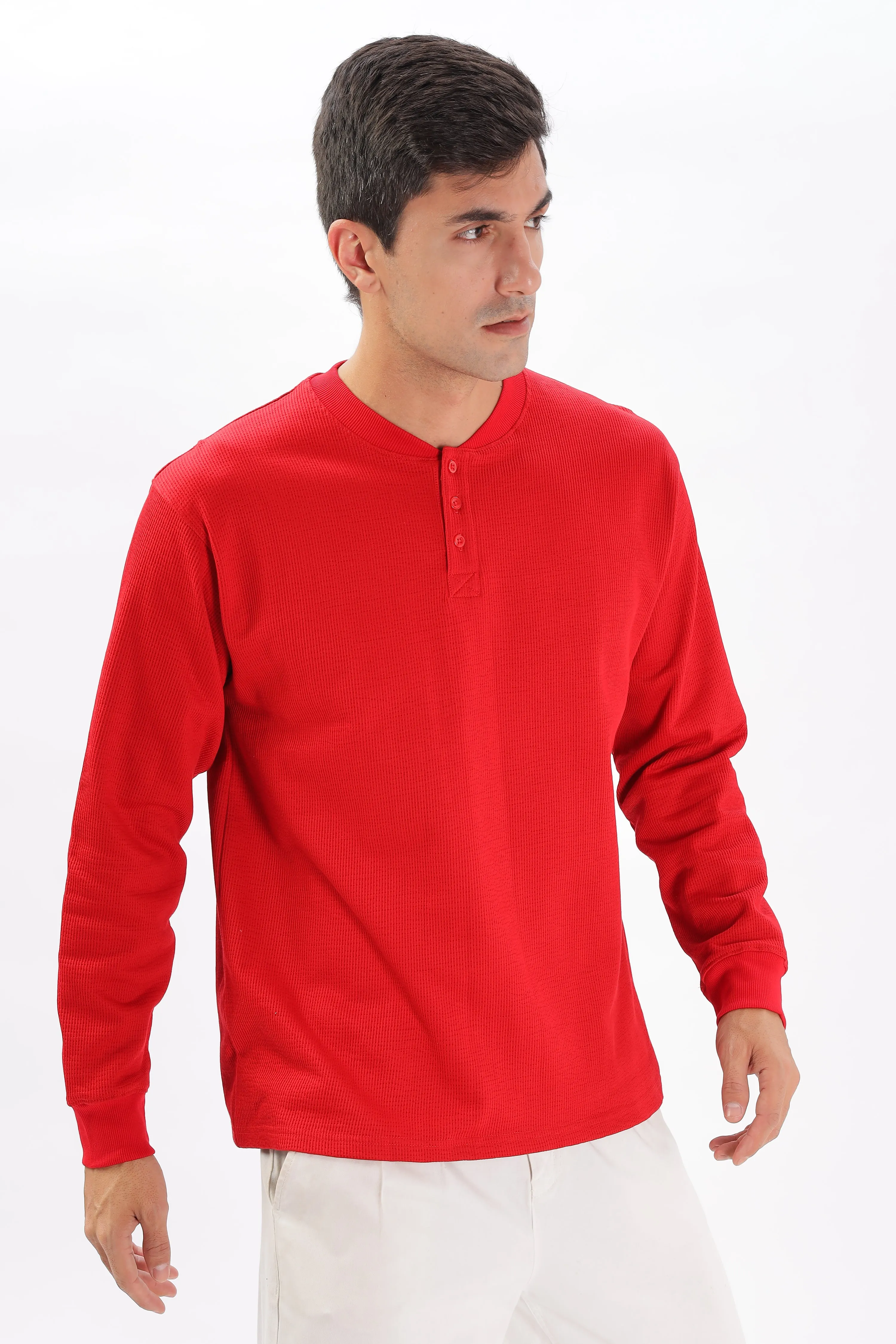 Classic Henley T-Shirt: Red