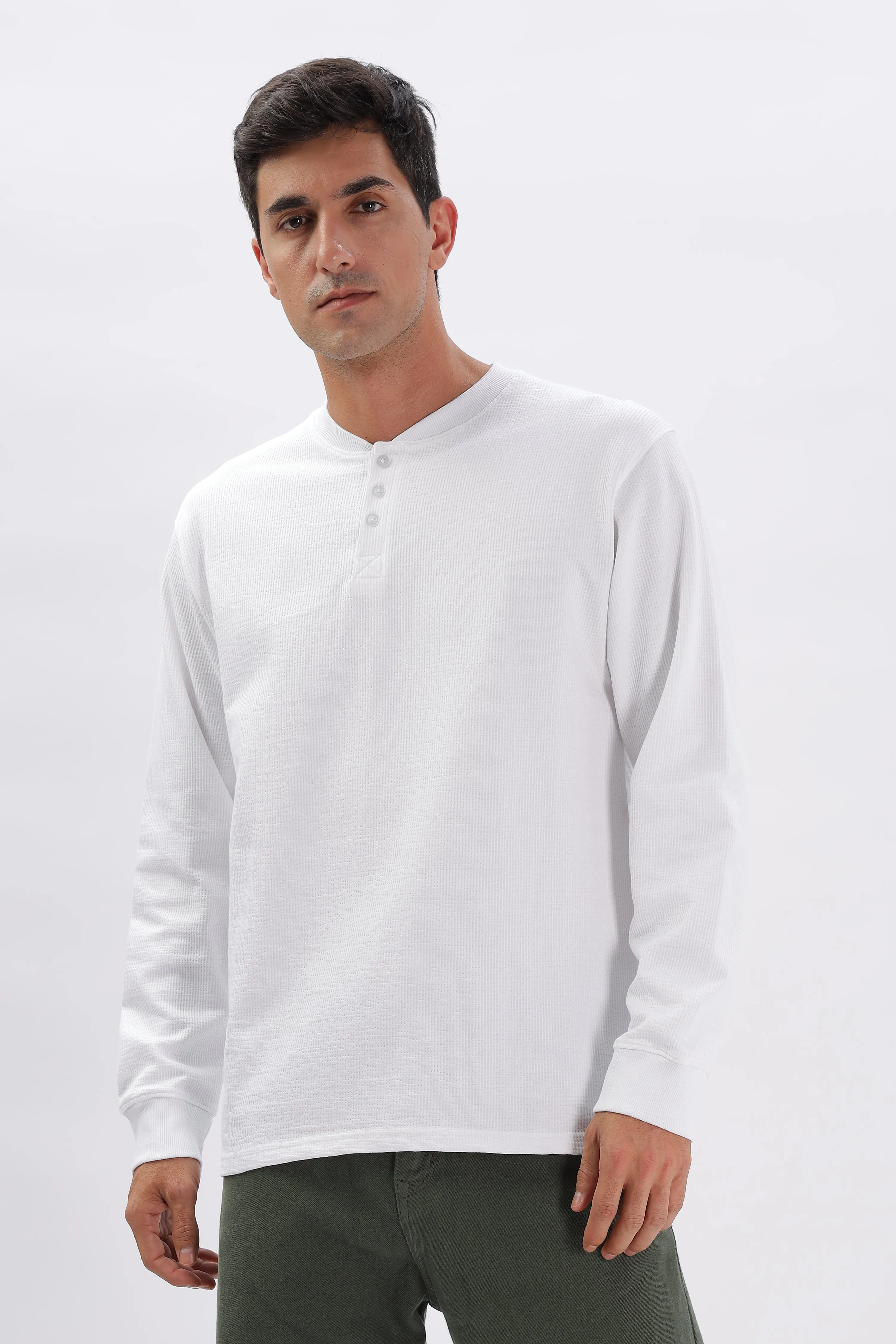 Classic Henley T-Shirt: White