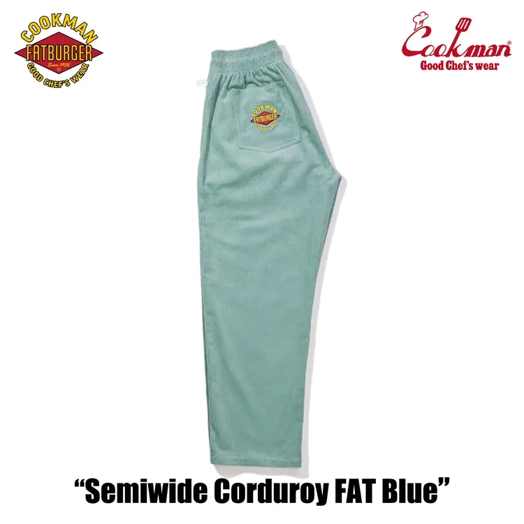 Cookman Chef Pants Semiwide- Corduroy :  FAT Blue