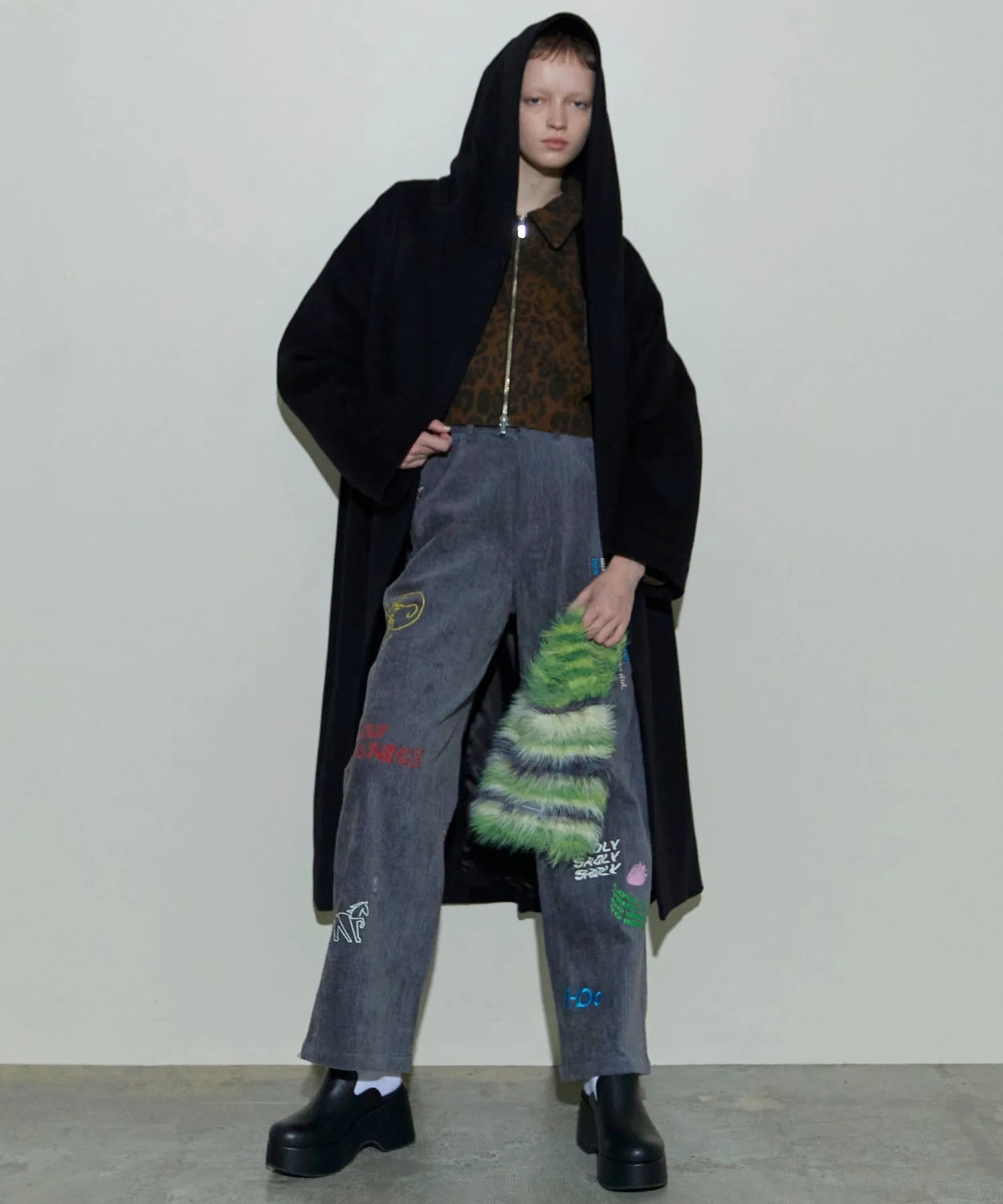 Corduroy Early Romance Graphic Pants