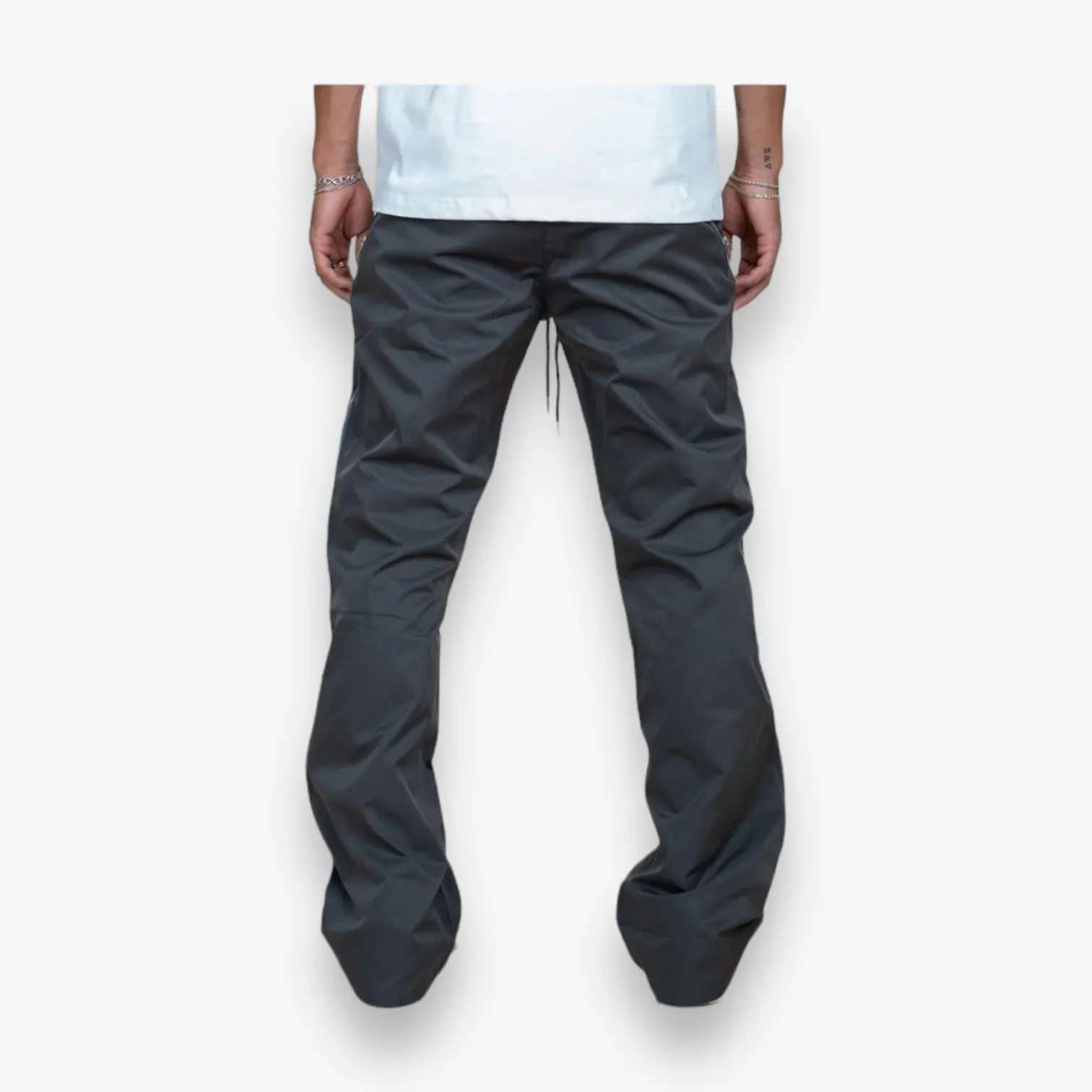 EPTM NYLON ZIP FLARED PANTS Grey