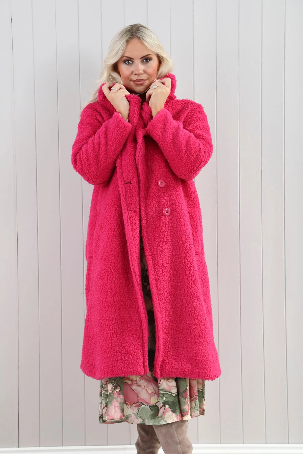 Fuchsia Teddy Coat