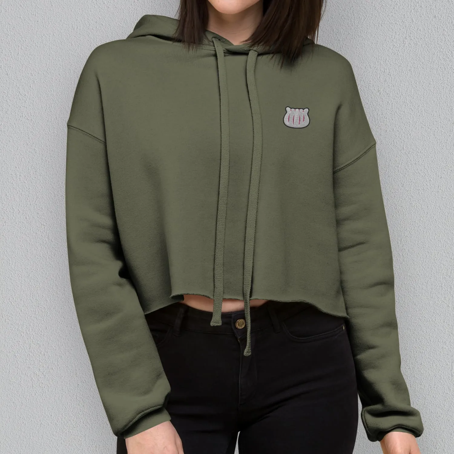 Har Gow Embroidered Crop Hoodie