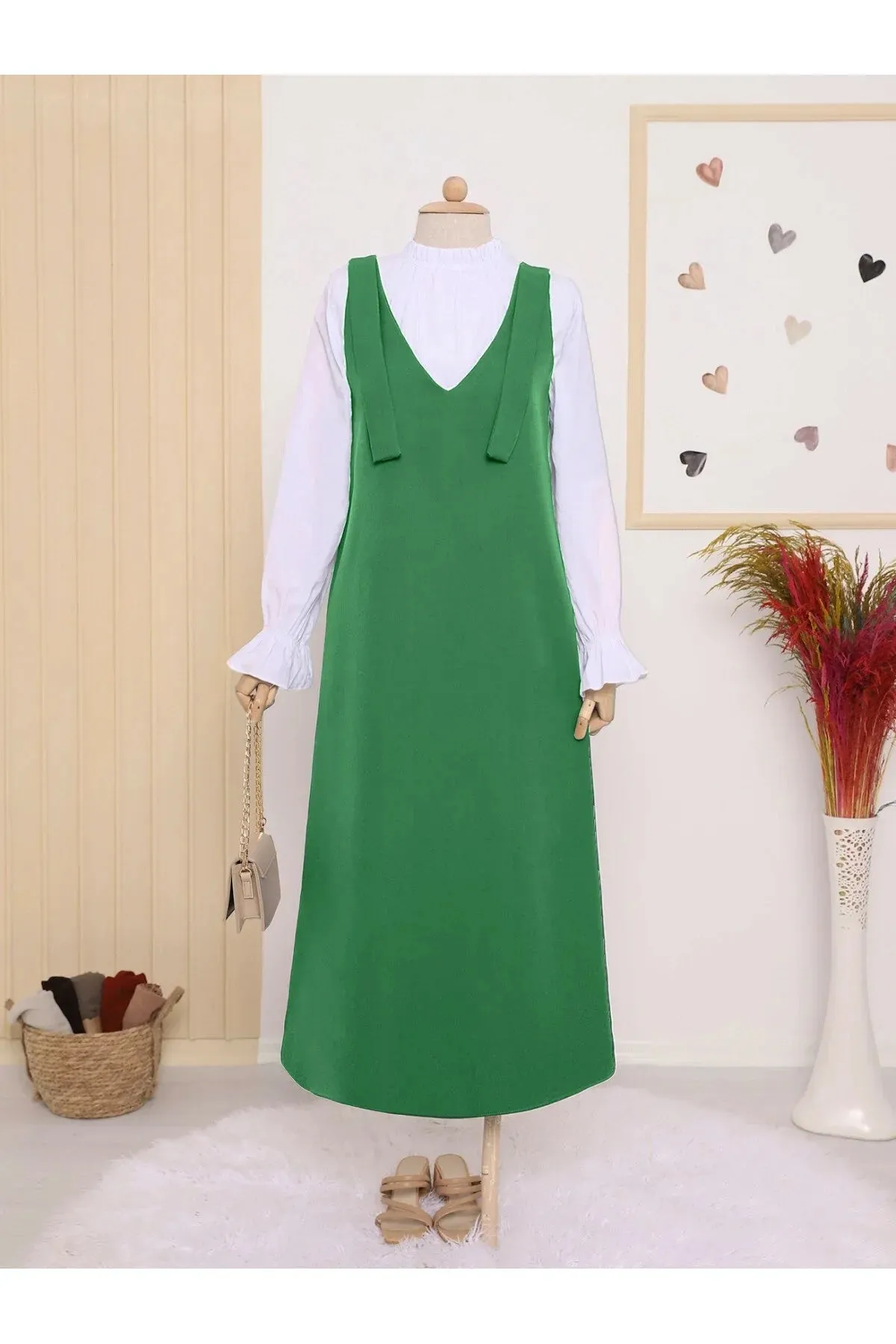 Hijabaya Long Gilet With Tied Shoulders Hijab