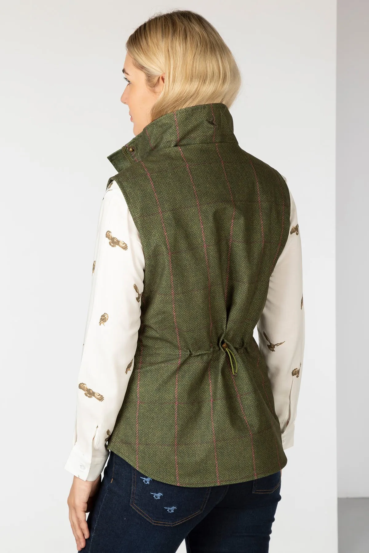 Ladies Tweed Print Gilet - Danby