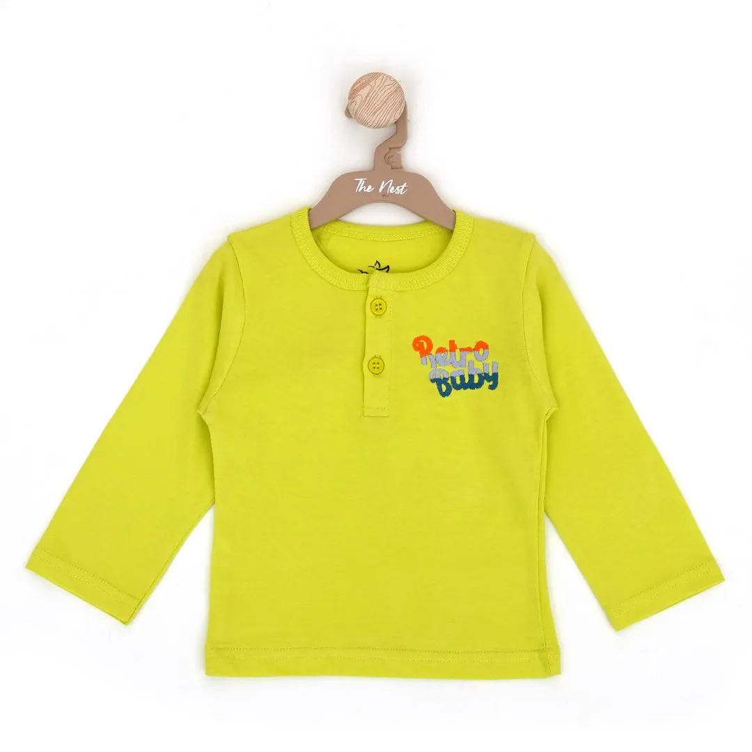 Lime Henley Baby Shirt