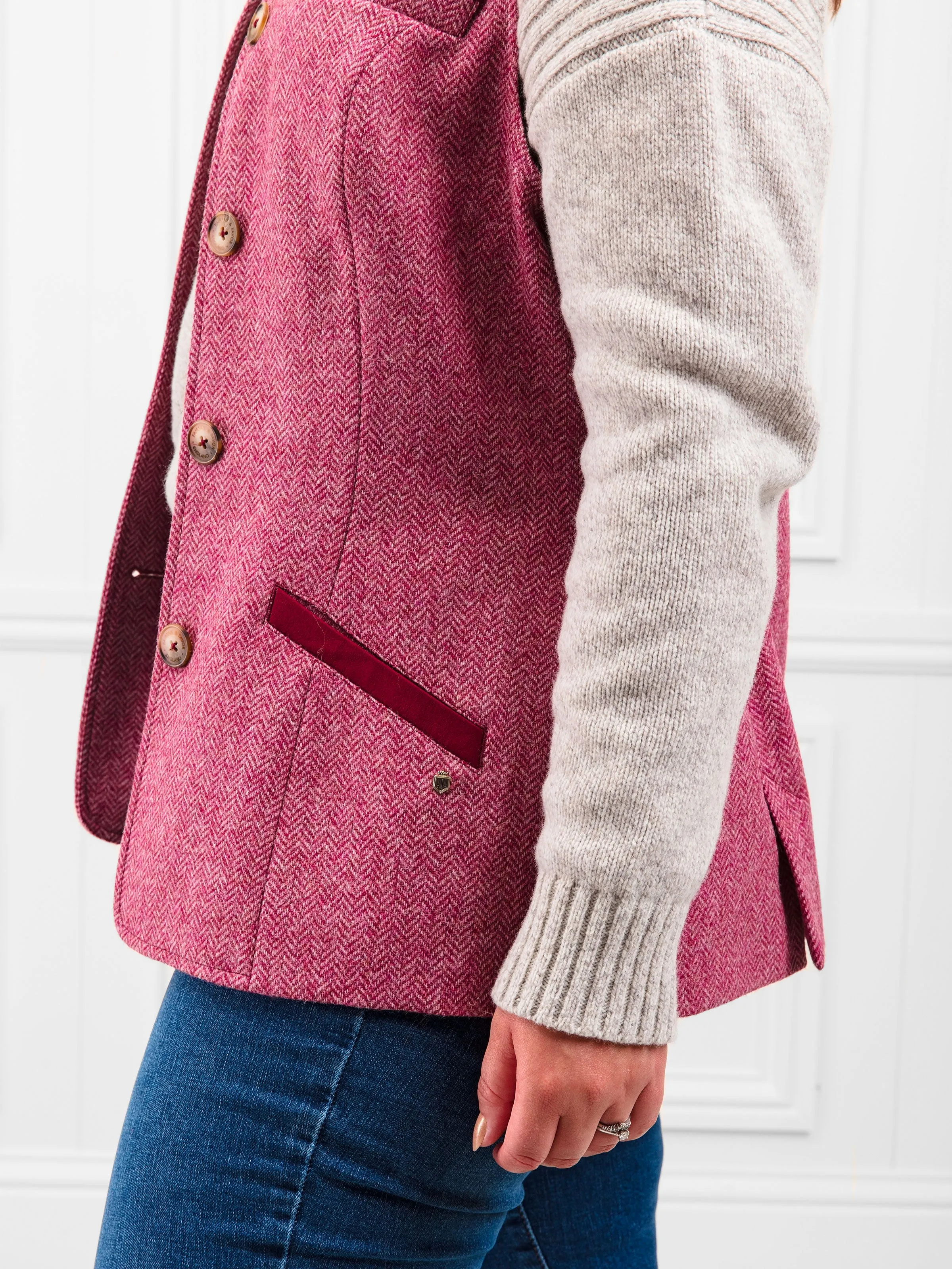 Madeline Gilet - Breast Cancer Now Pink Herringbone