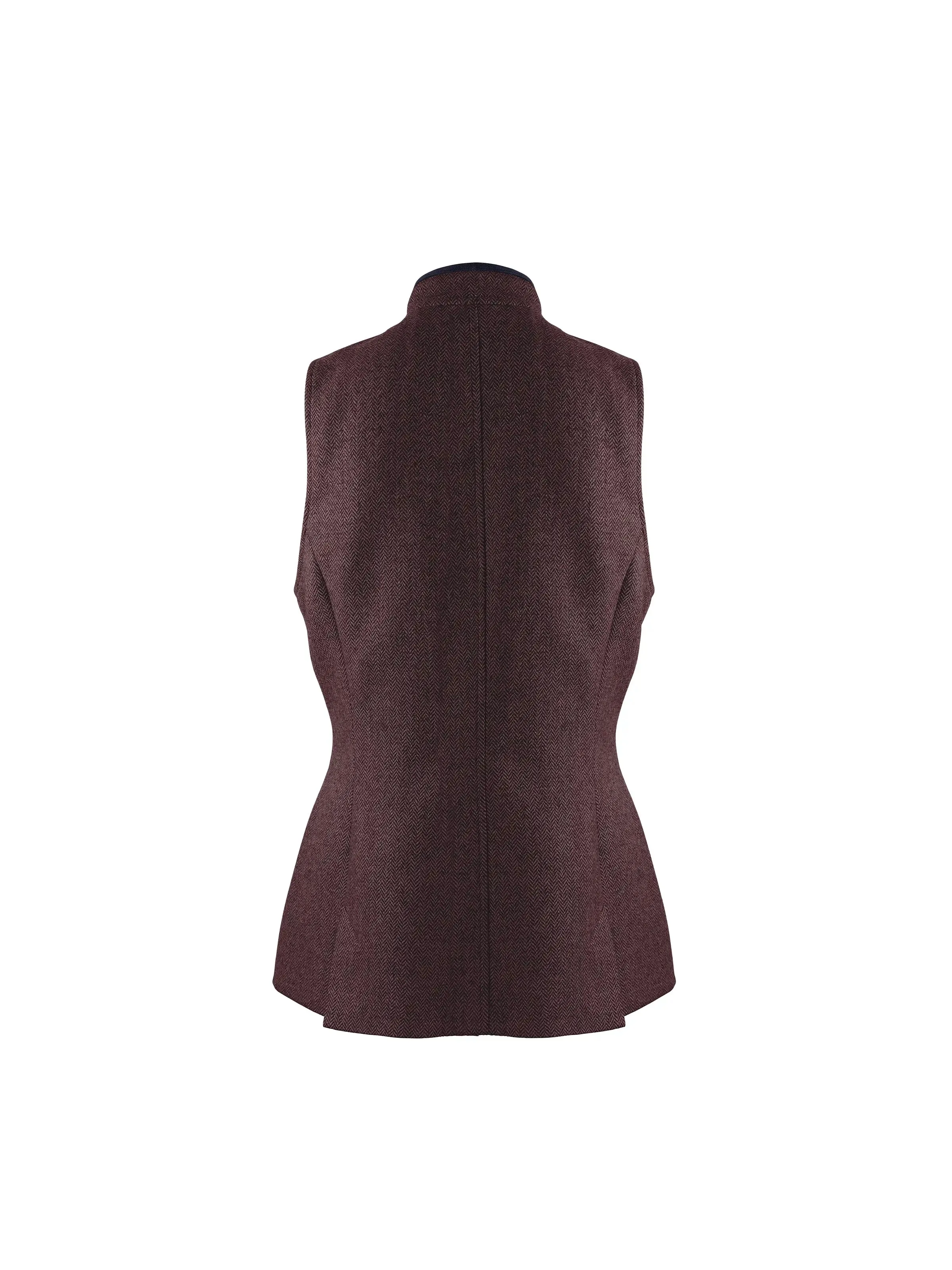 Madeline Gilet - Plum Herringbone