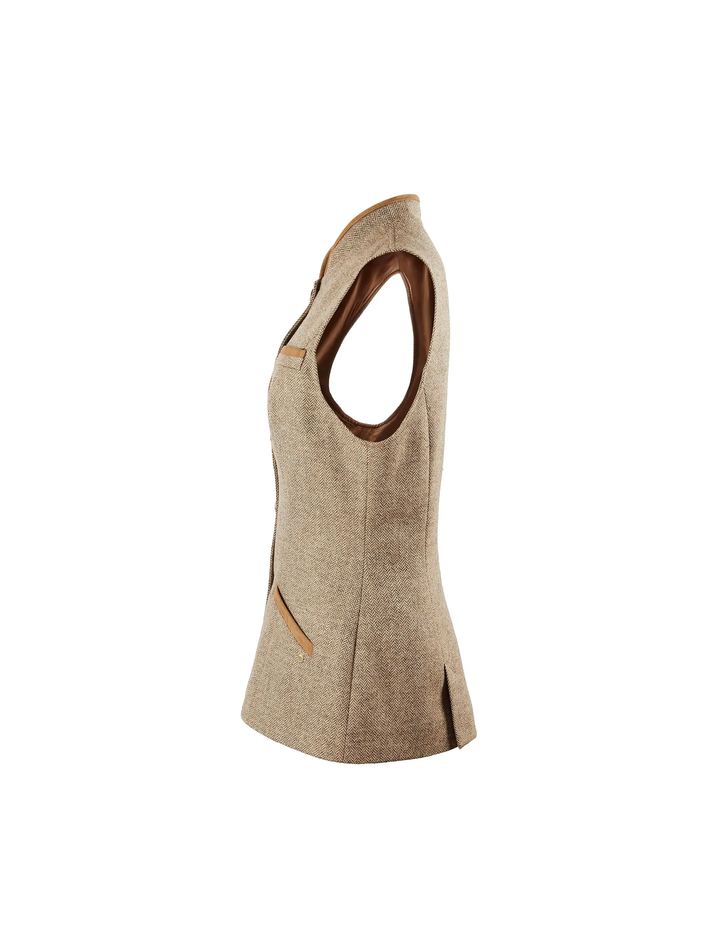 Madeline Gilet - Taupe Herringbone