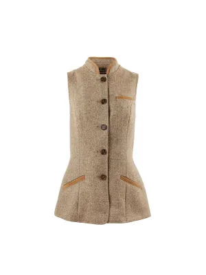 Madeline Gilet - Taupe Herringbone