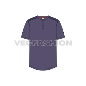 Mens Henley Neck T-shirt