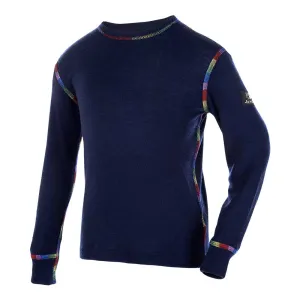 Merino Wool Long Sleeve Top: Rainbows Blue