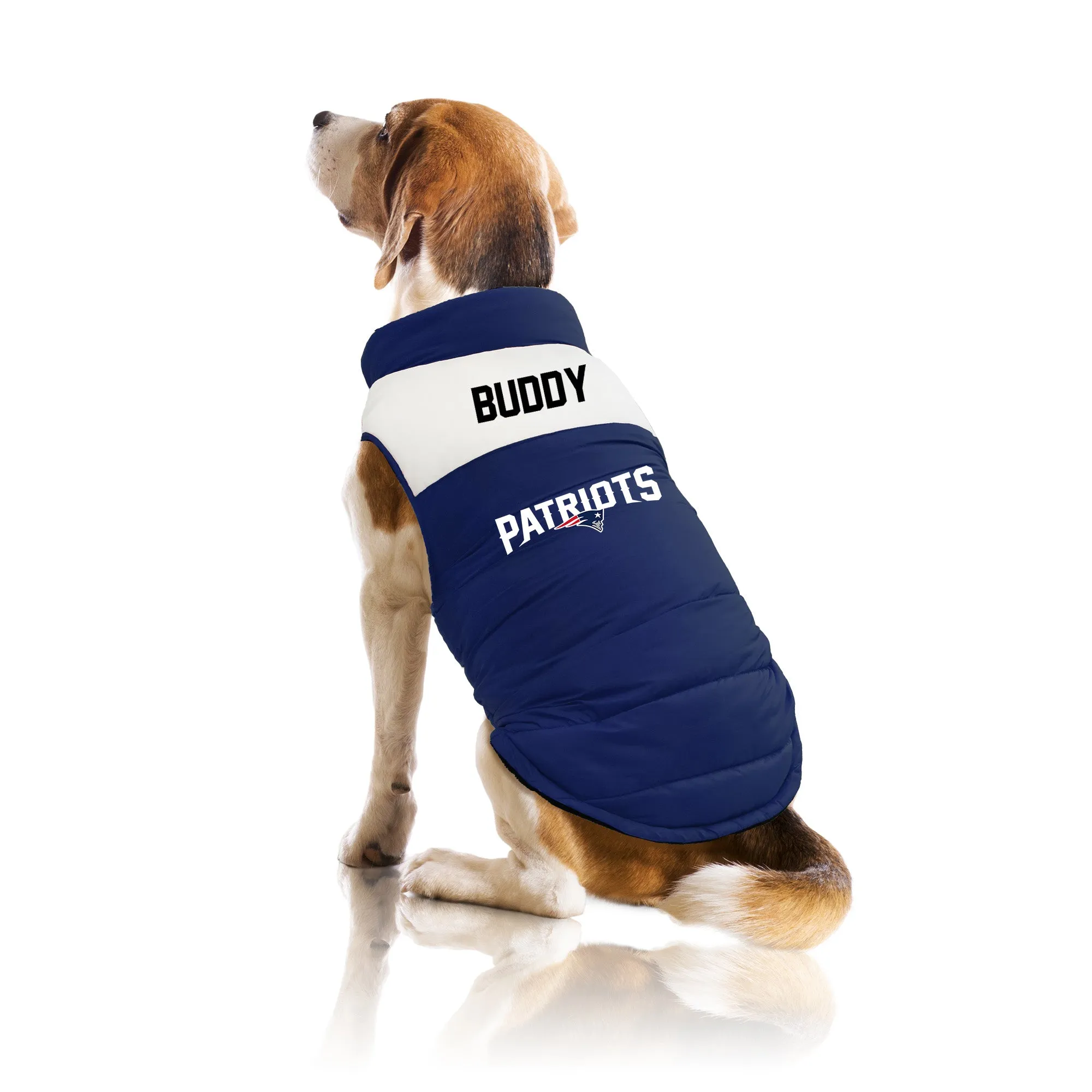 New England Patriots Custom Pet Parka Puff Vest