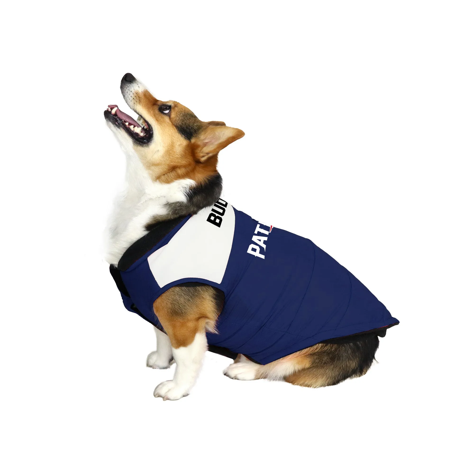 New England Patriots Custom Pet Parka Puff Vest