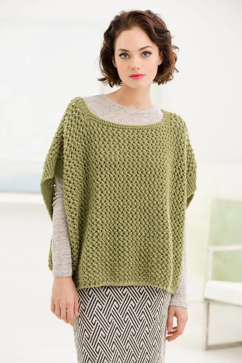 Open Work Poncho (Knit)