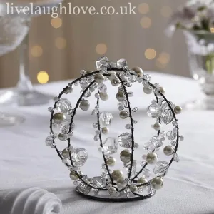 Pearl & Crystal Decorative Globe - Medium