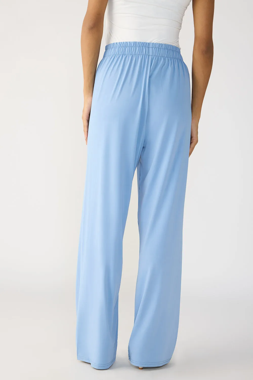 Powder Blue Elasticated Flared Korean Pants