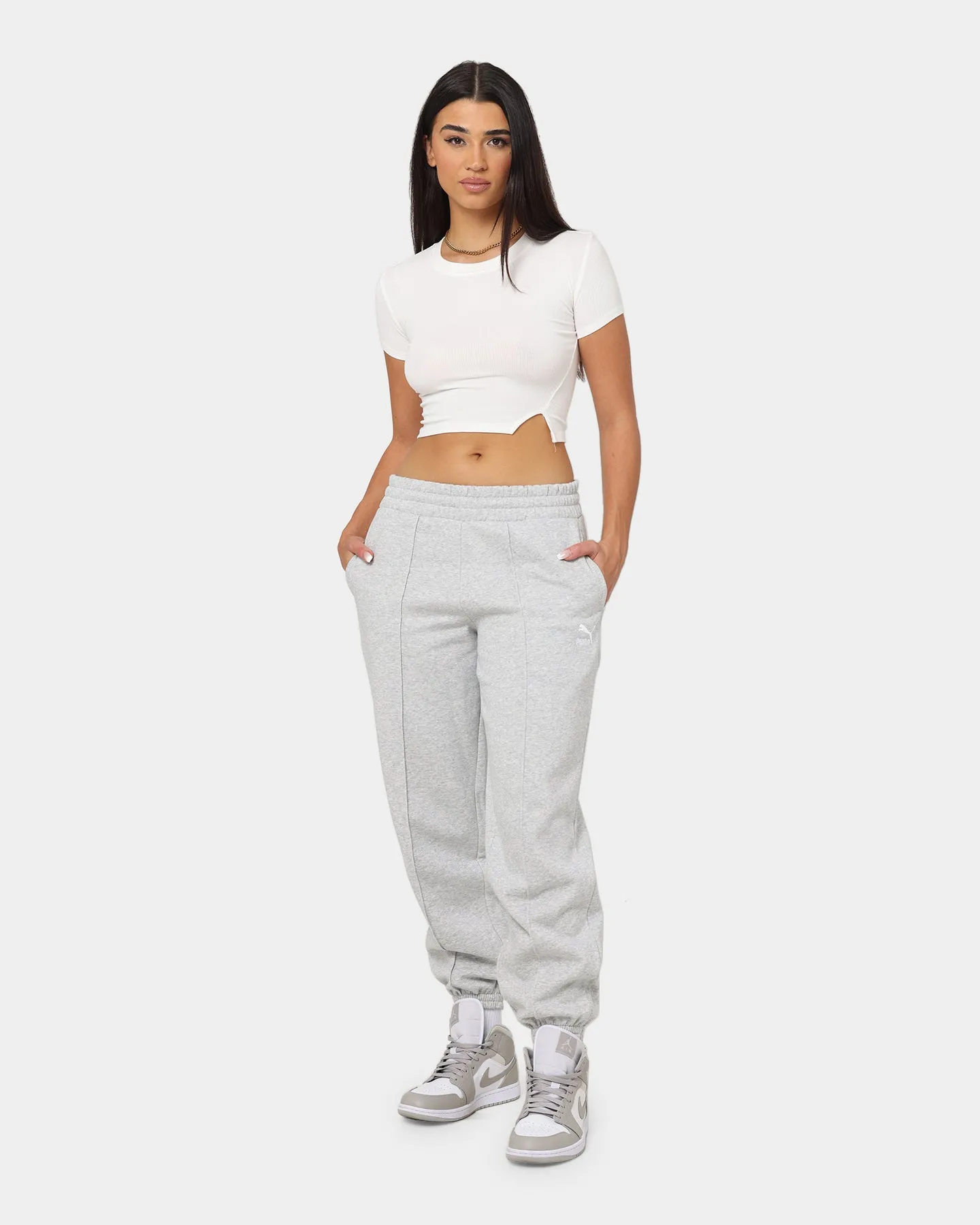 Puma Women's Classic Fleece Sweatpants Grey Heather