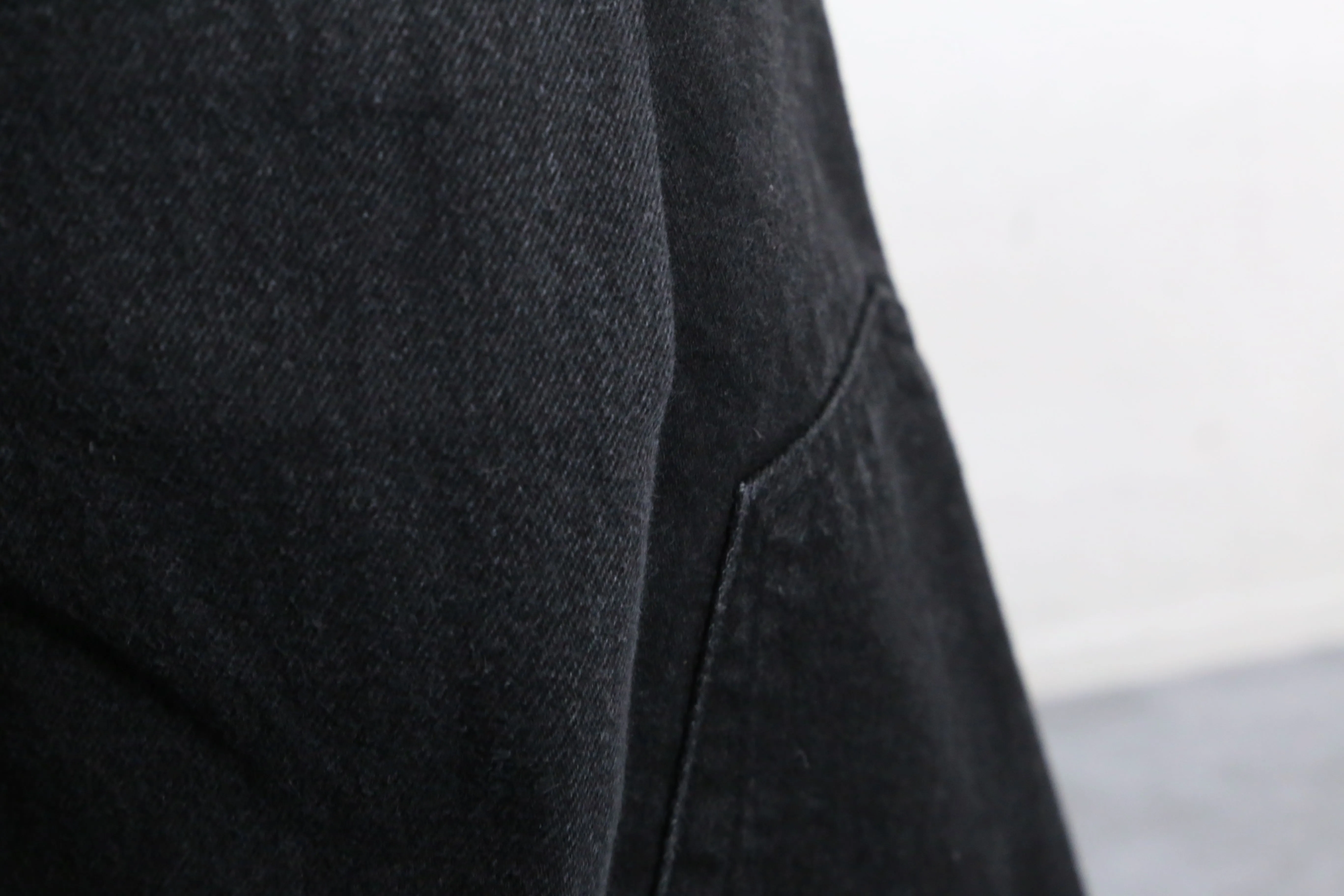 "Re:make" patchwork design black flare denim