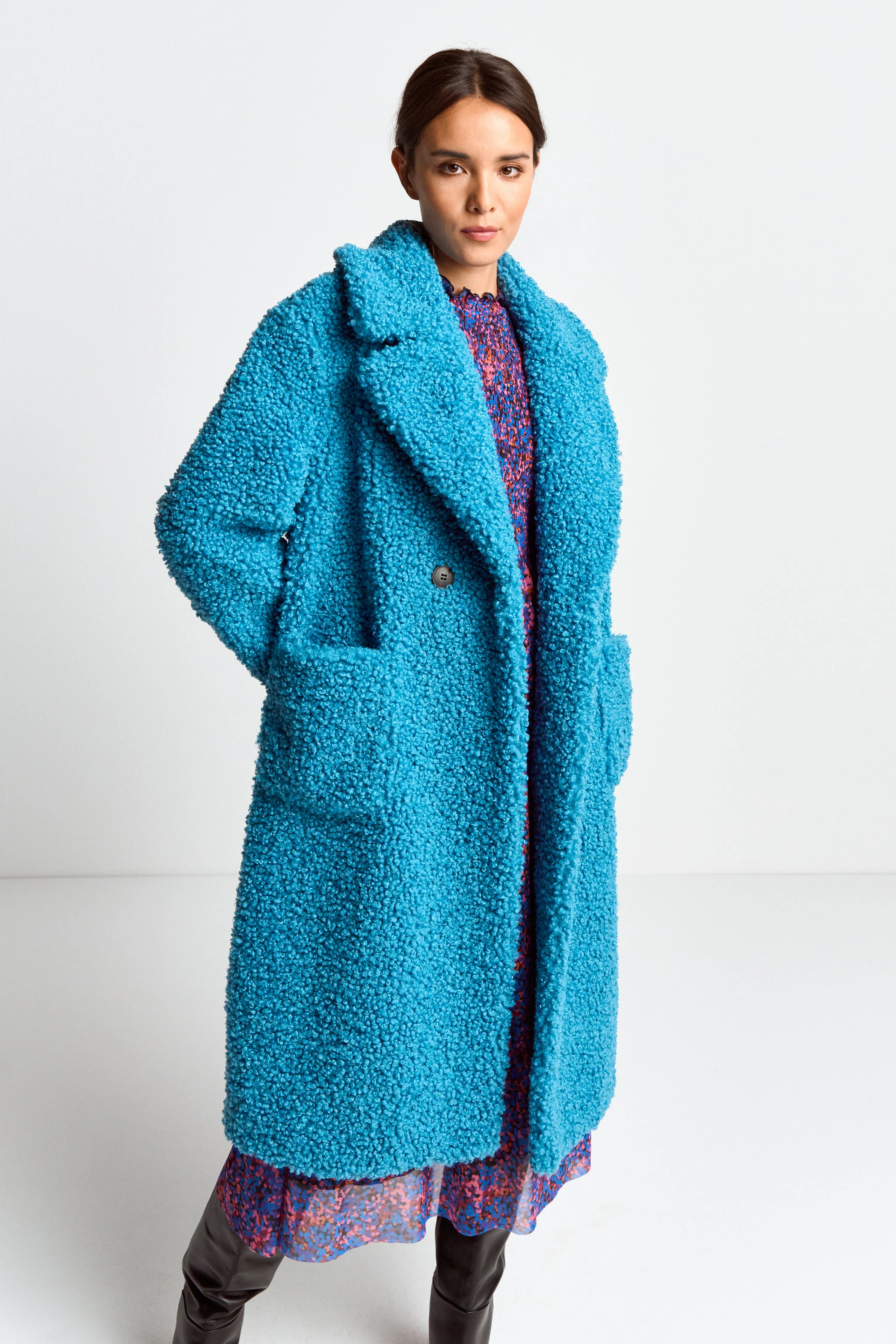 R&R Sapphire Blue Teddy Coat