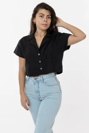 RCP315GD - Boxy Cropped Camp Collar Shirt