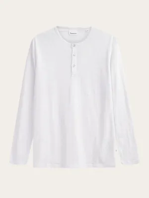 Regular linen henley - GOTS/Vegan - Bright White