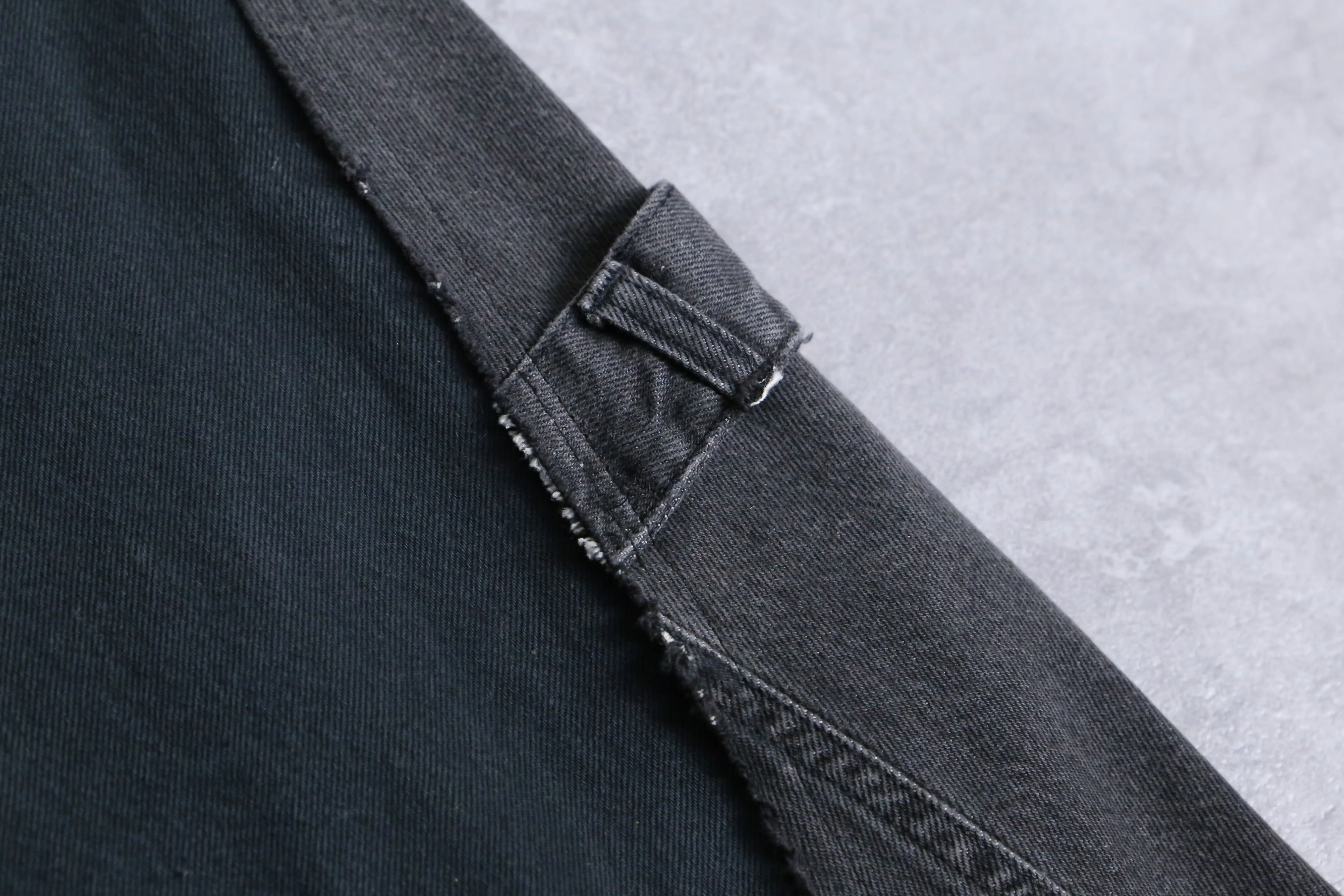 “Re:make” black color docking flare denim pants