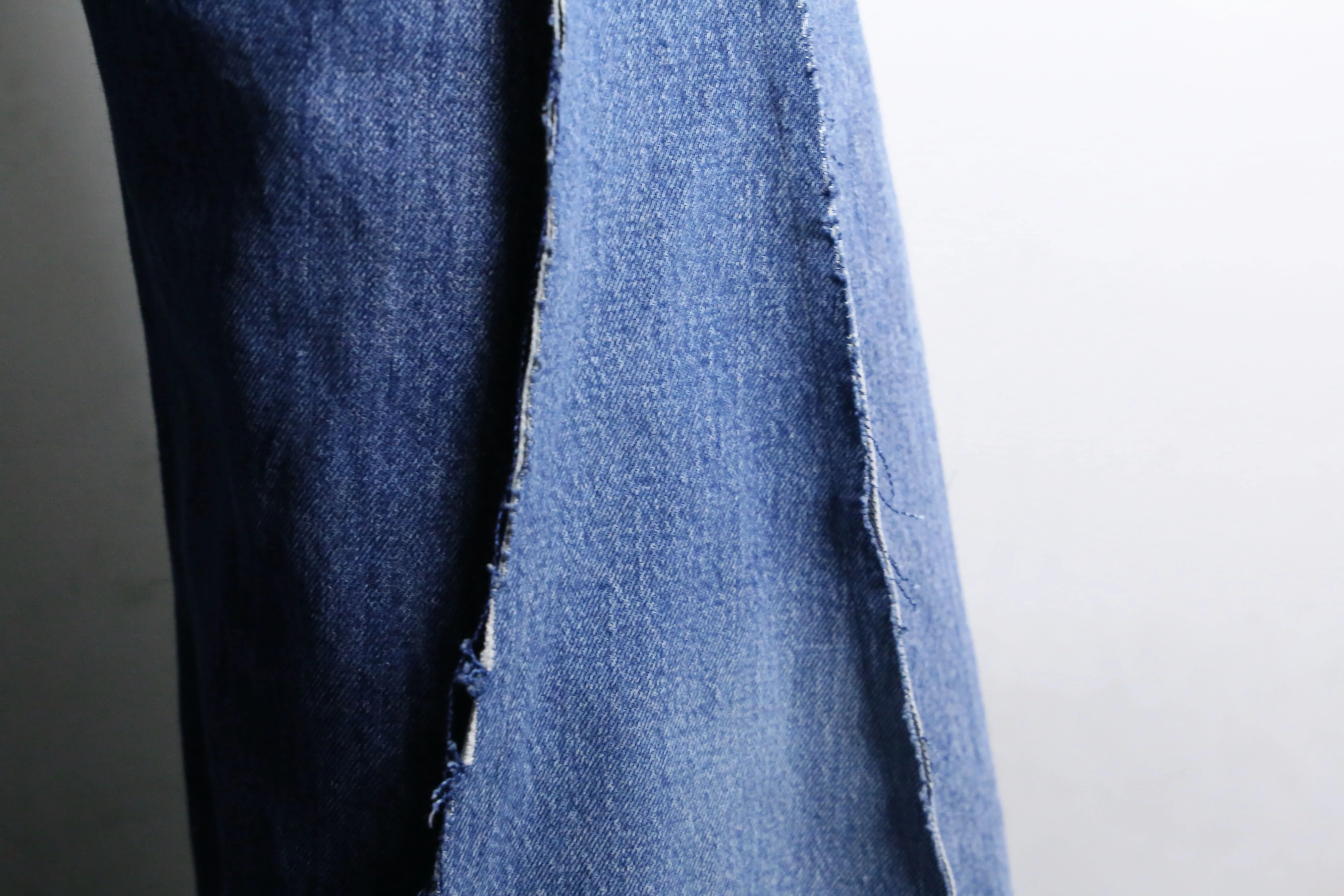 “Re:make” patchwork design super flare denim pants