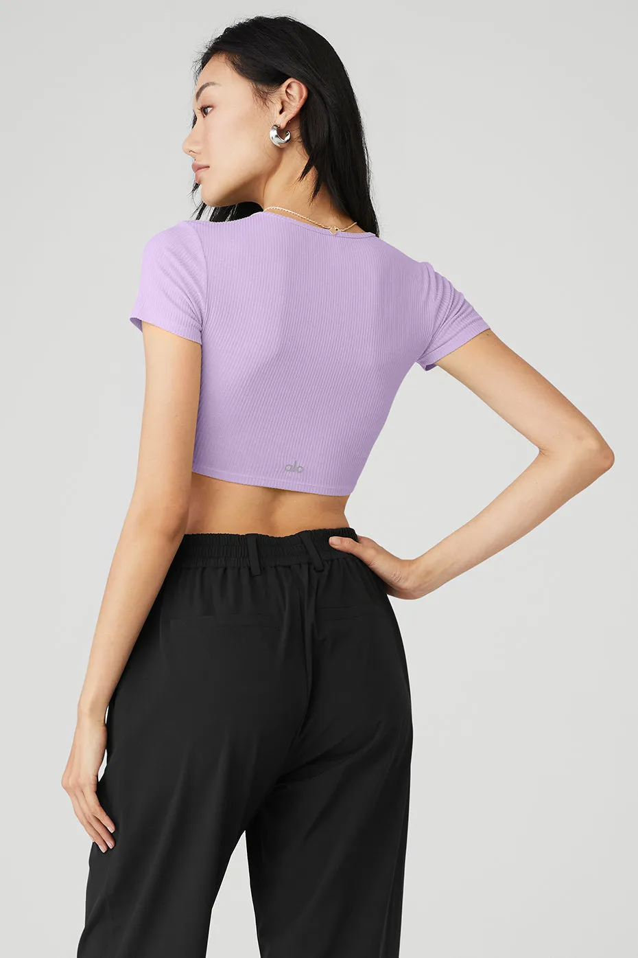 Ribbed Knotty Short Sleeve - Violet Skies