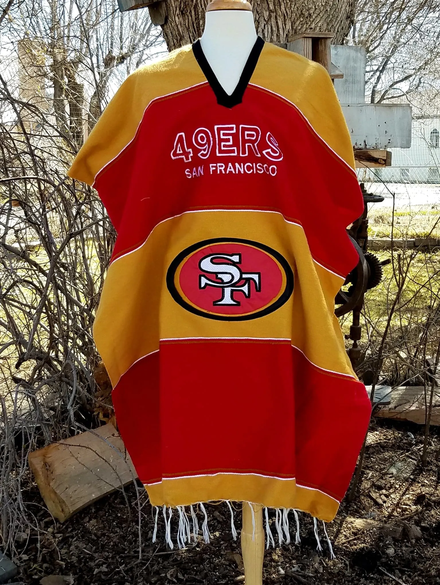 San Francisco 49ers Handmade Serape Poncho.