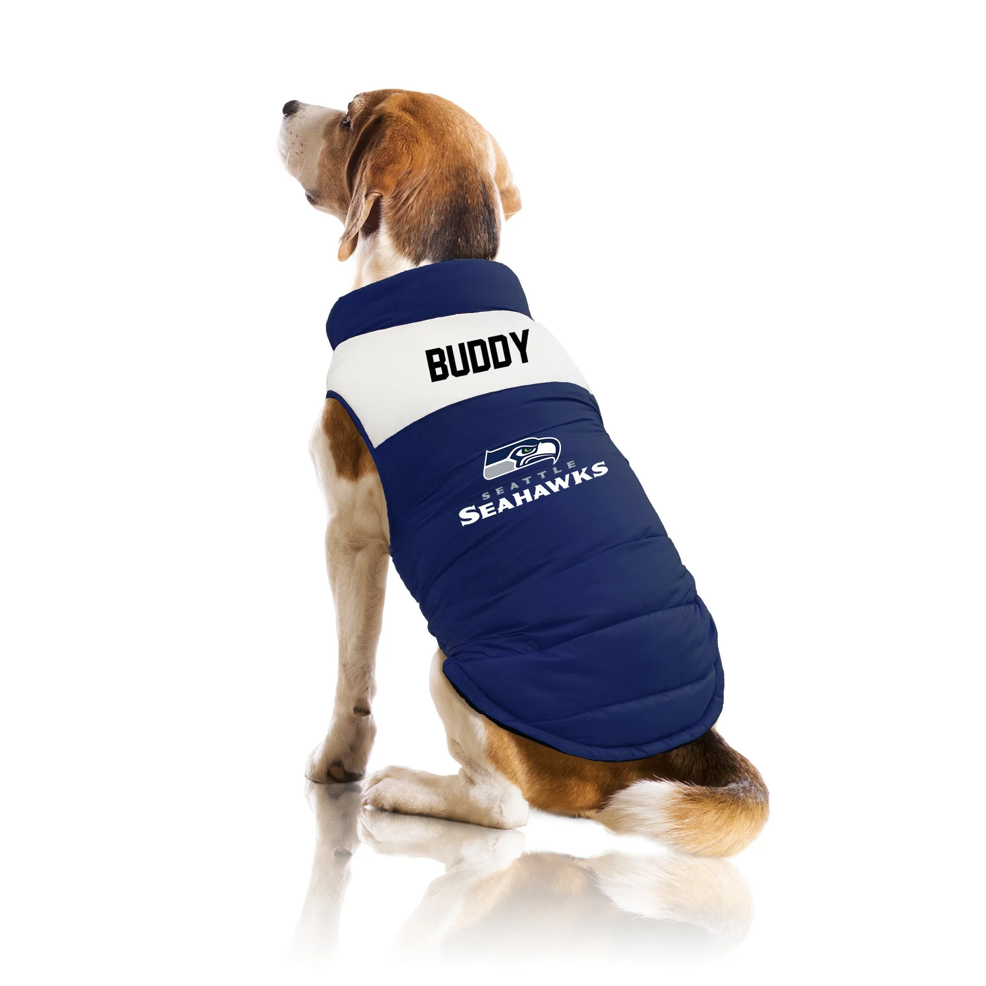 Seattle Seahawks Custom Pet Parka Puff Vest