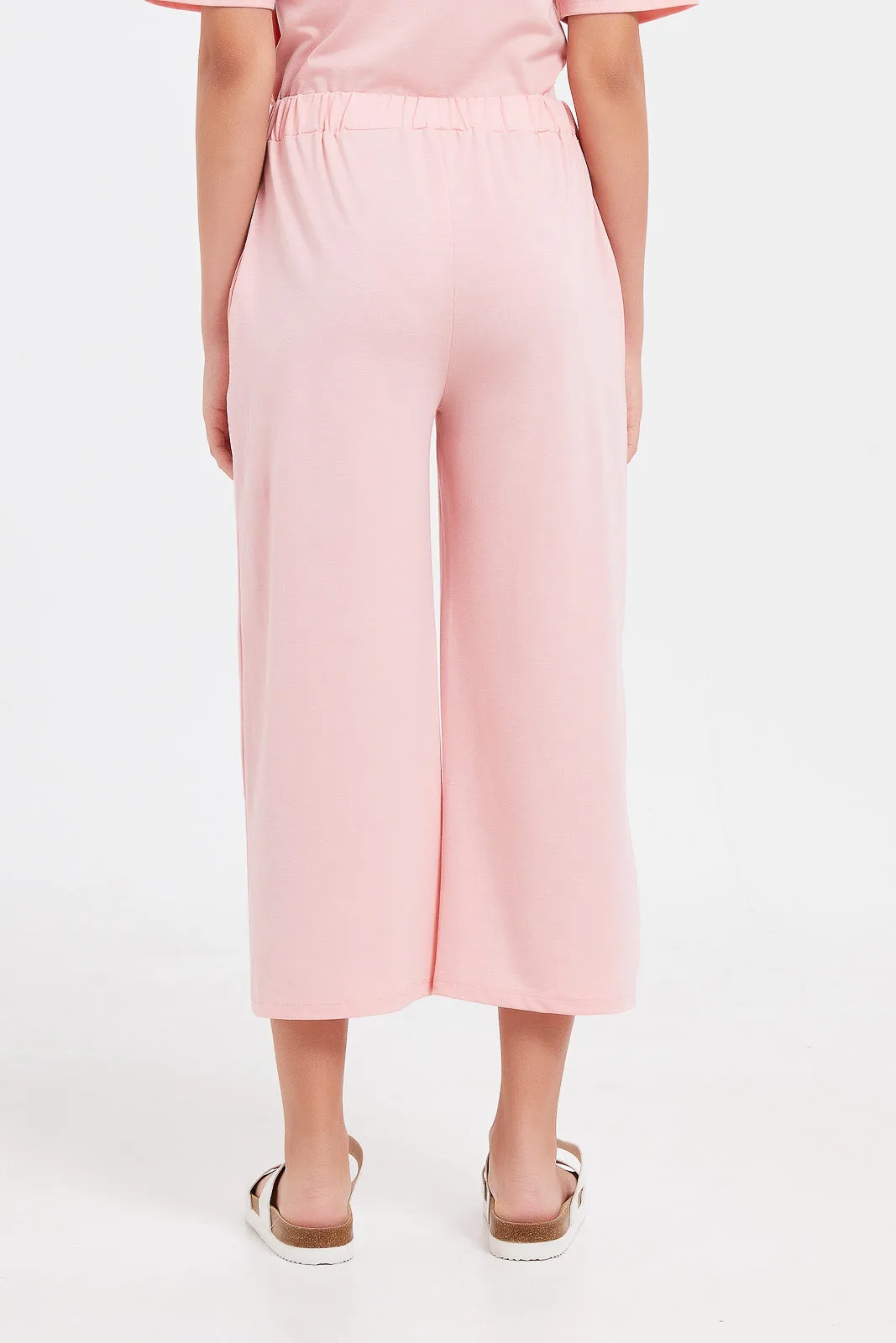 Senior Girls Pink Plain Culottes