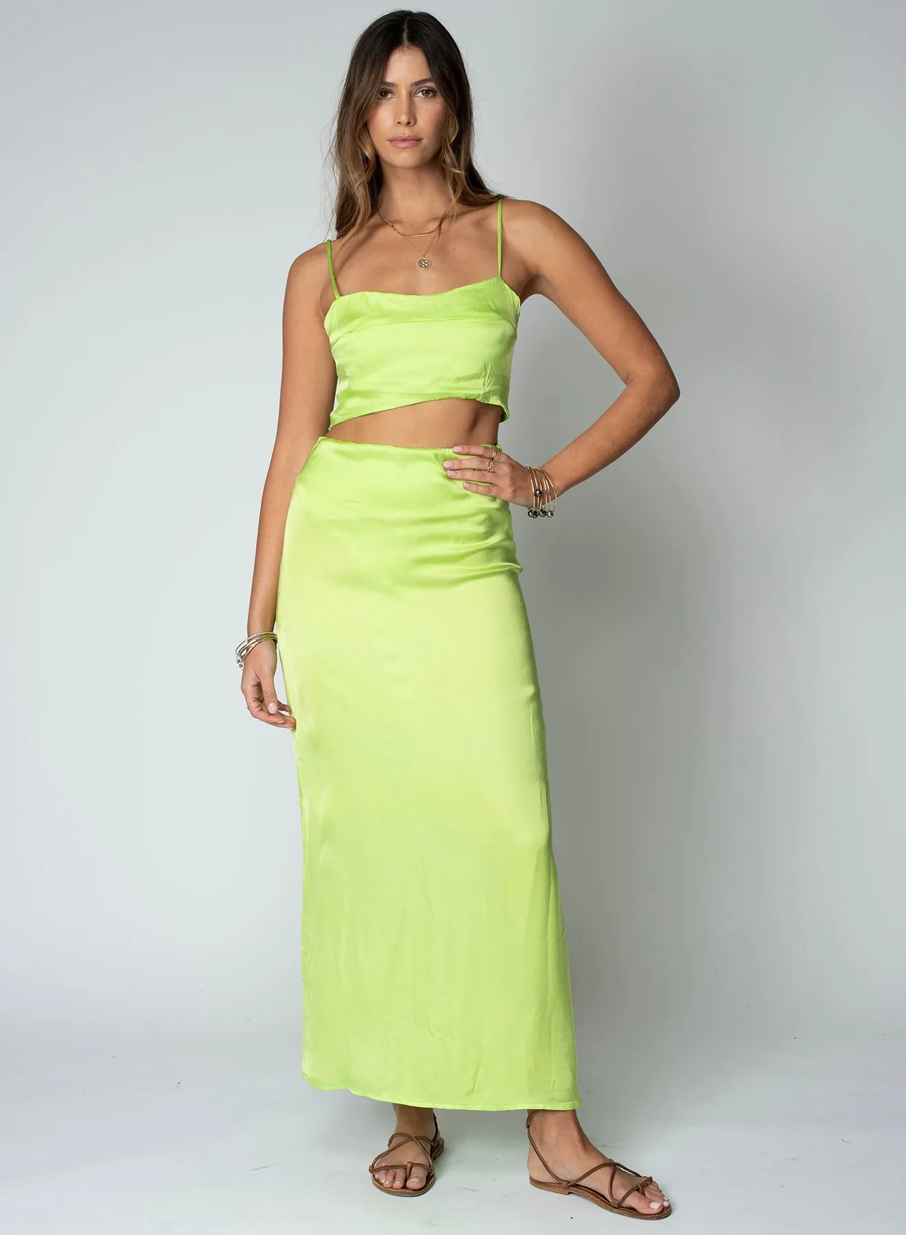 Stillwater Dani Maxi Skirt in Lime