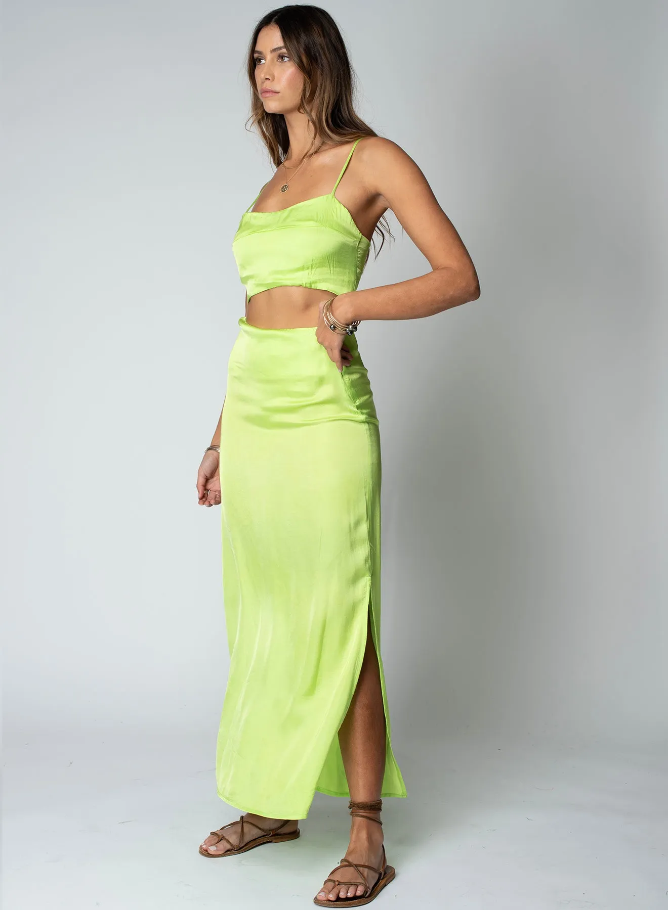 Stillwater Dani Maxi Skirt in Lime