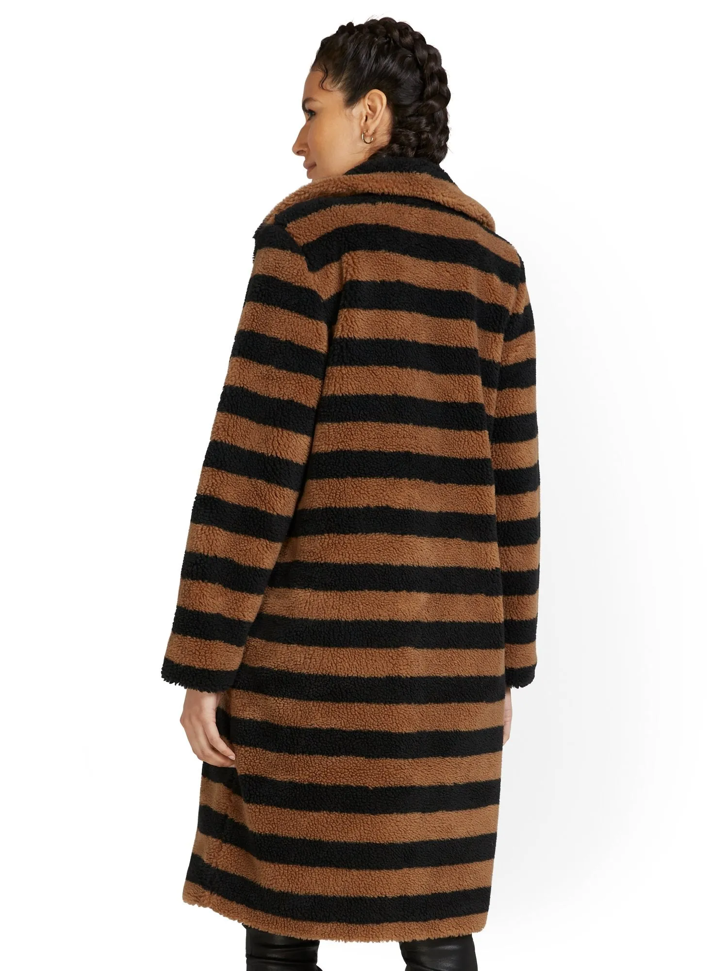 Stripe Teddy Bear Coat